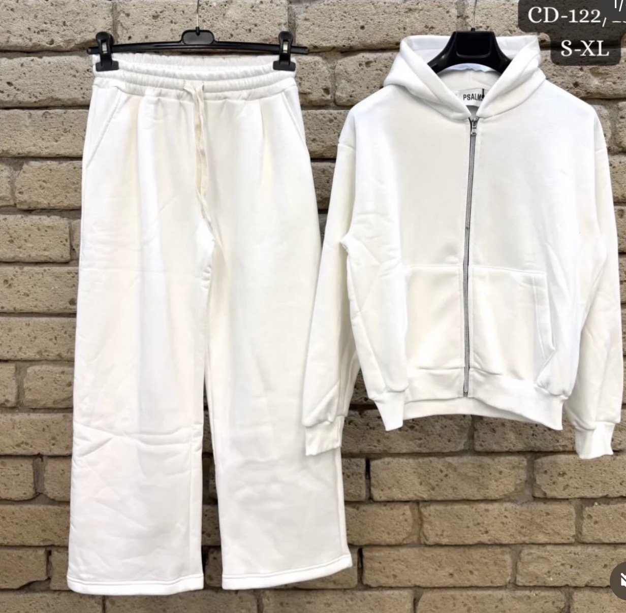 Coordinato Zip Hoodie Bianco
