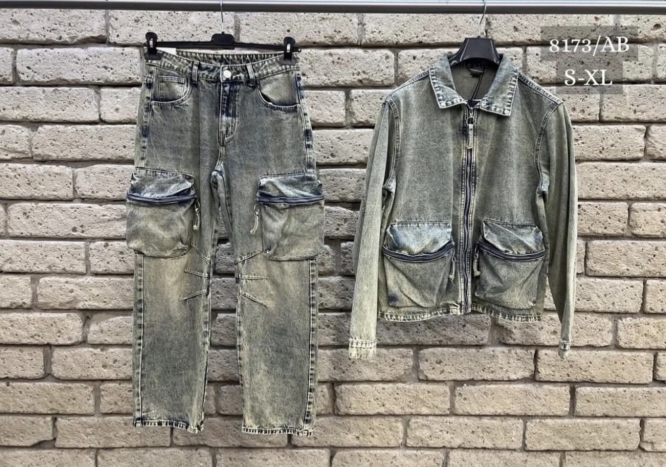 Coordinato Denim Cargo Zip