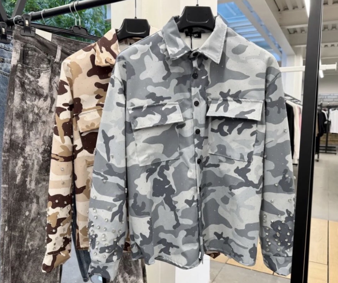Camicia Camo Strass