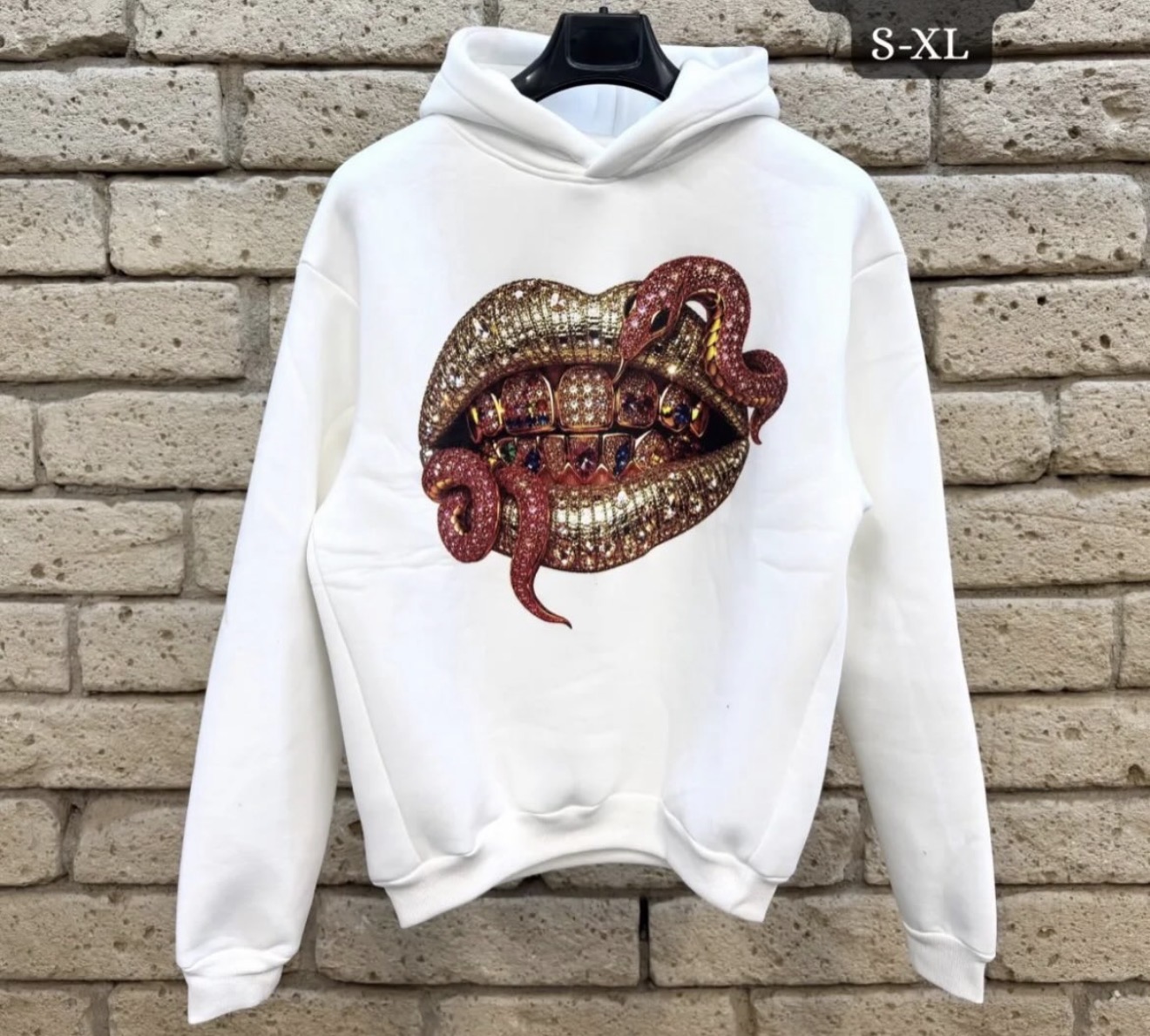 Felpa Lips Snake Bianca