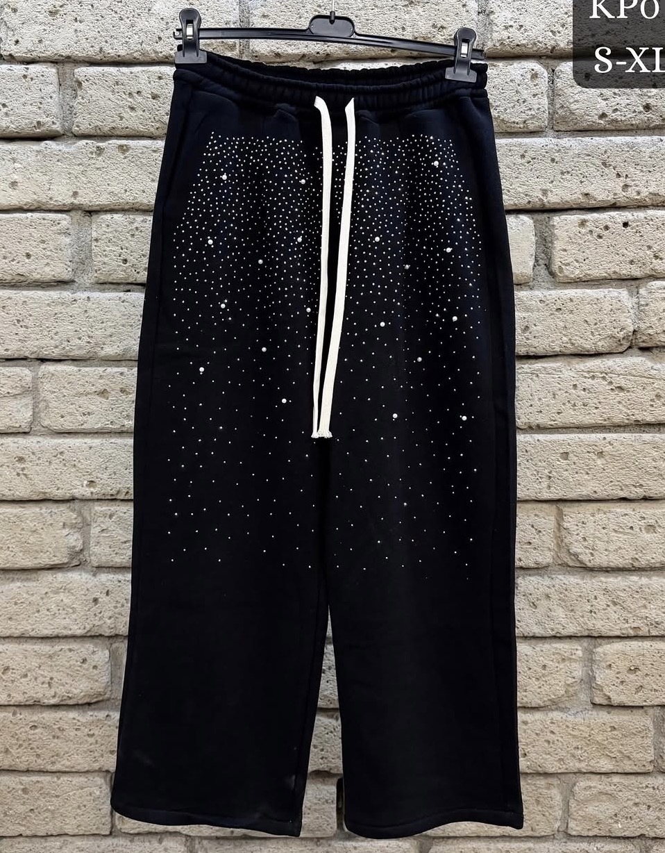 Pantalone Felpa Strass e Perle