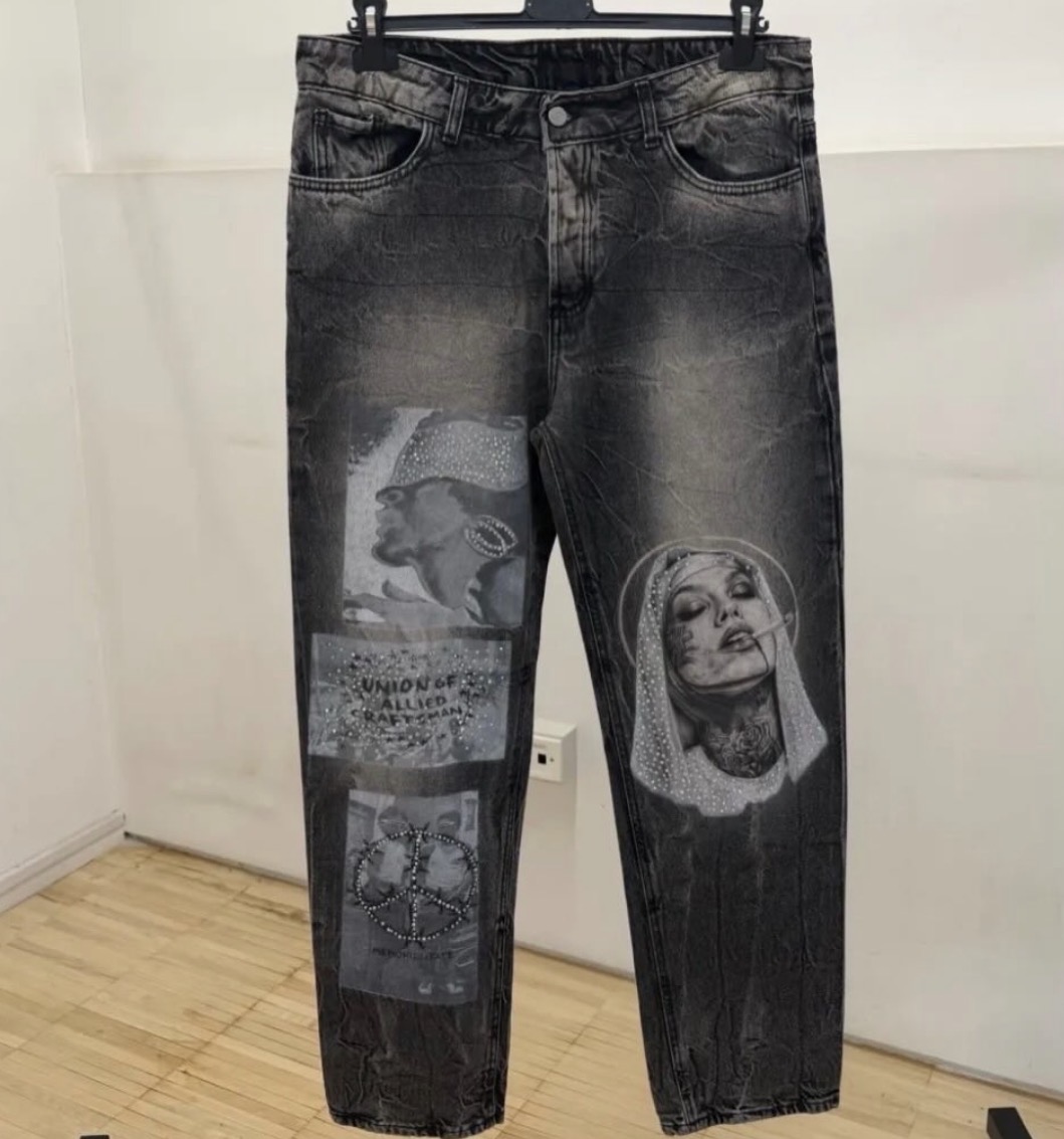 Jeans Patch Stampati